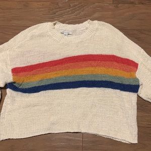 American Eagle knit sweater with rainbow
